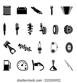 Auto Parts Icon Set On Gray Stock Vector Royalty Free 215355922