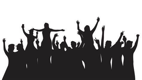 Happy Crowd People Silhouette Design Illustration Crowd In Concert