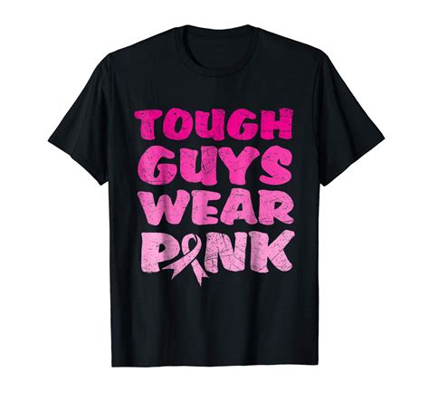 Tough Guys Wear Pink Pink Ribbon T Shirt Breast Cancer Month Zelitnovelty