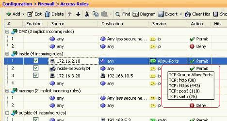 Asa X And Later Add Or Modify An Access List Through The Asdm Gui