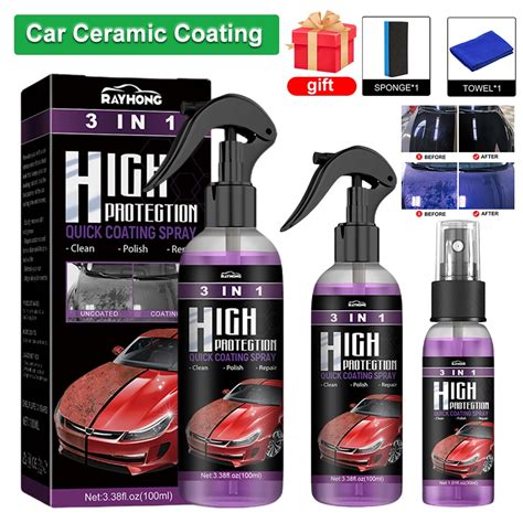 3 In 1 Rapid Ceramic Coating Fortify Car Wax Polish Spray Hydrophobic