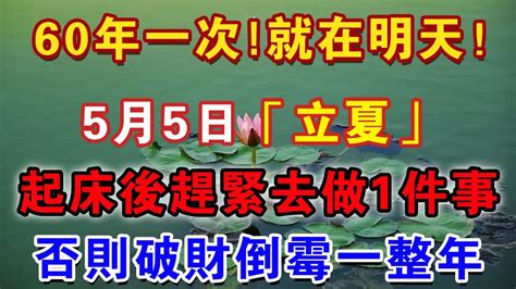 60年一次！就在明天！5月5日「立夏」不一般，起床後趕緊去做1件事，再倒霉也能逆天改命，從此有錢、有權、有貴人！佛禪心語風水 運勢 財運 生肖 一禪語 禪與佛心 般若明燈