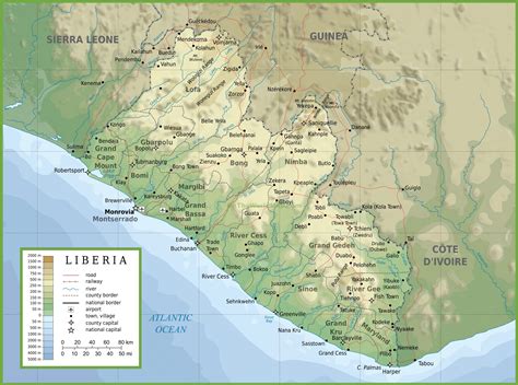 Physical Map Of Liberia Draw The Physical Map Of Liberia Western