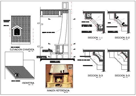 Chimney design plan layout view detail dwg file - Cadbull