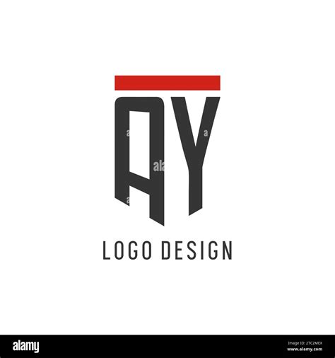 Ay Initial Esport Logo With Simple Shield Design Style Vector Graphic