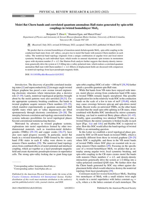 Pdf Moir Flat Chern Bands And Correlated Quantum Anomalous Hall