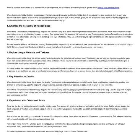 Trend Alert: The Ultimate Guide to Holiday Bags for the Fashion Savvy