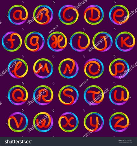 Alphabet Colorful Letters Logos Circle Vector Stock Vector (Royalty ...