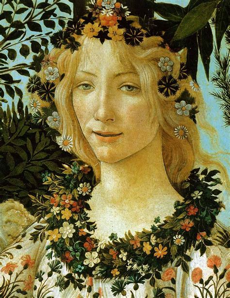 Sandro Botticelli La Primavera Allegory Of Spring Detail Of Flora