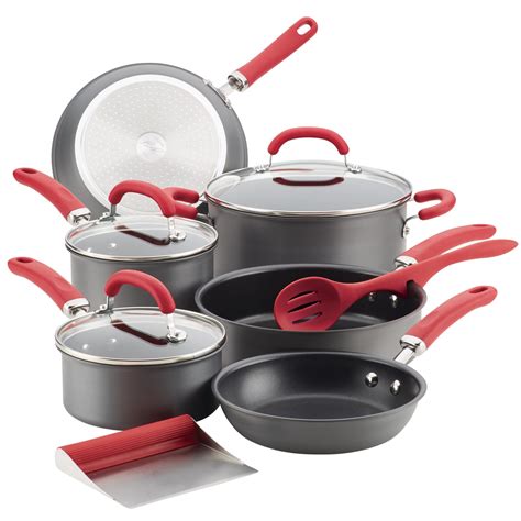 Rachael Ray Hard Anodized 11 Piece Cookware Set Red SANE Sewing