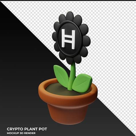 Premium Psd Hedera Hbar Crypto Plant Pot D Illustration