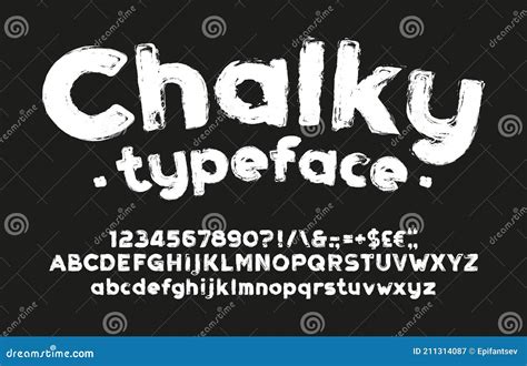 Chalky Alphabet Font Hand Drawn Uppercase And Lowercase Letters