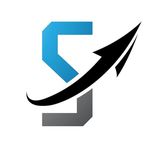 Premium Vector Blue And Black Futuristic Letter S Icon With An Arrow