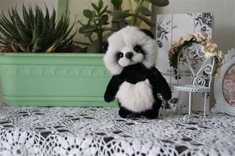 Panda Fluffy Teddy Bear Soft Stuffed Animal Etsy