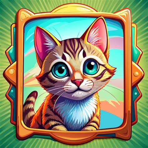 Premium Vector Cute Cats With Frame Banners Hand Drawn Mascot Cartoon