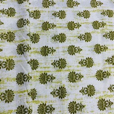 White & Green Floral Print Cotton Fabric at Rs 98.00 | Udyog Vihar ...