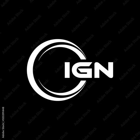 IGN letter logo design with black background in illustrator, cube logo ...