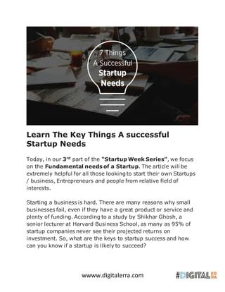 Learn The Key Things A Successful Startup Needs Pdf