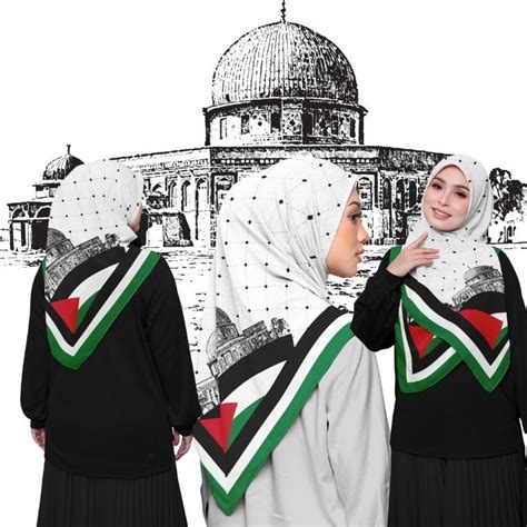 Jual Hijab Palestina Kerudung Segi Empat Voal Motif Paletina Jilbab