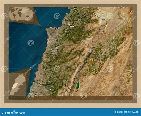 Mount Lebanon Lebanon Low Res Satellite Capital Stock Illustration