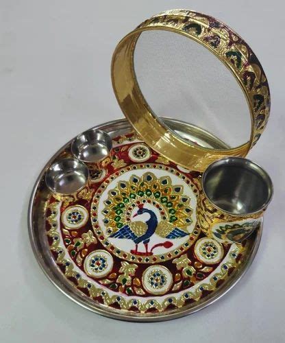 Stainless Steel Karwachouth Pooja Thali At Piece In Jaipur Id