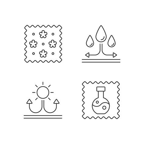 Fabric features linear icons set 2498454 Vector Art at Vecteezy