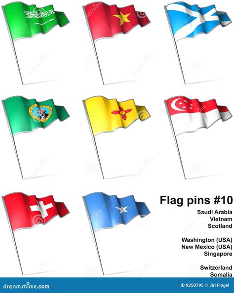 Flag Pins 10 Stock Illustration Illustration Of Board 9250795