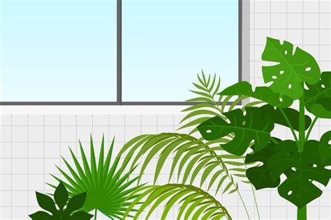 Premium Vector Tropical Indoor Plants Vector Illustration