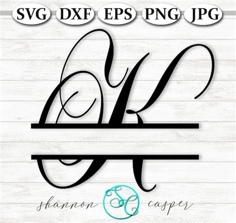 K Split Monogram Svg