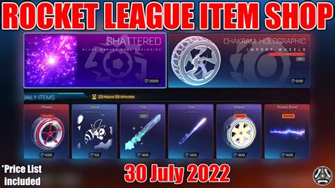 Rocket League Item Shop July Rl Item Shop Today Youtube