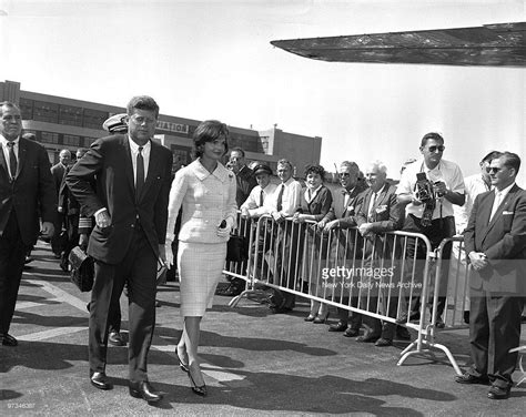 President And Mrs John F Kennedy Leave Laguardia Airport On Their Way