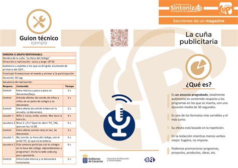 PDF Guion técnico La cuña ejemplo publicitaria en la hora del