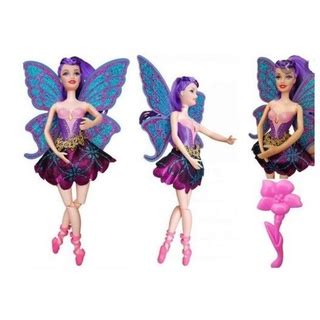 Boneca Bailarina Fada Borboleta Articulada Asas C Glitter Shopee Brasil