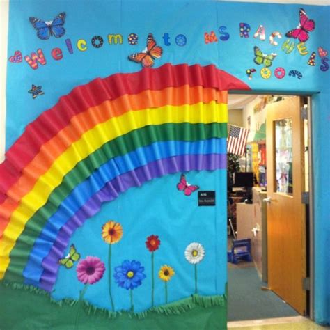 Pin By Shari Booker On All Things Prek Door Decorations Classroom Rainbow Decorations School