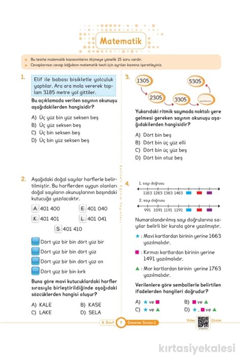 Key Kaliteli Eğitim Yayınları 4 Sınıf Keyifli Yeni Nesil 6 lı