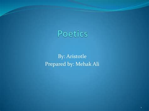 poetics pptx theater fine art