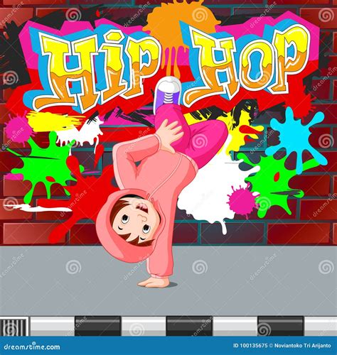 Kids dancing hip hop stock vector. Illustration of young - 100135675