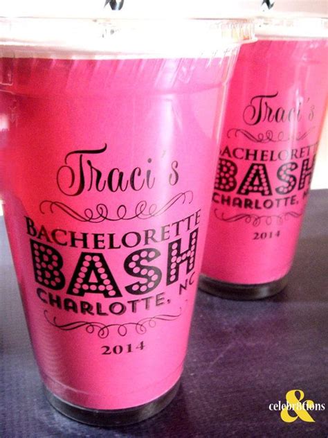 Bachelorette Party Cups Personalized By Celebr8tions On Etsy Bridal Shower And Bachelorette