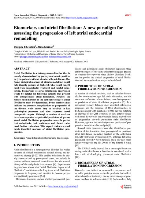 PDF Biomarkers And Atrial Fibrillation A New Paradigm For Assessing