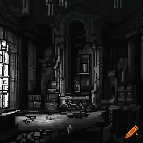 Pixel Art Of A Dark Fantasy Interior On Craiyon