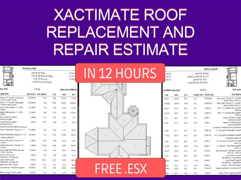 Xactimate Roof Replacement And Repair Estimate For All Damage Types