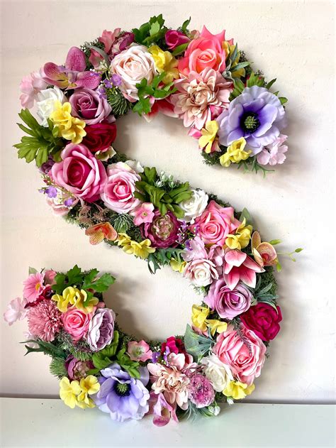 Colourful D Flower Letters Floral Letter Woodland Nursery Etsy Uk