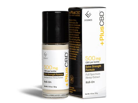 PlusCBD Extra Strength CBD Roll On Full Spectrum 1 13oz 500mg CBD