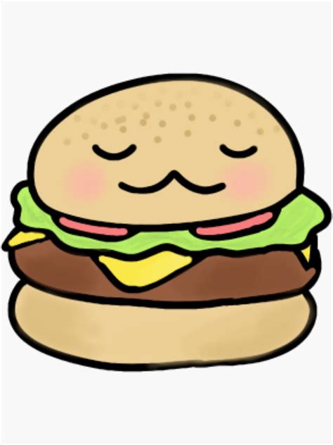 Kawaii Burger Sticker For Sale By Kawaii 21 Redbubble