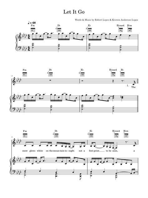 Play Official Version Of Let It Go Sheet Music By Idina Menzel For Piano Vocals