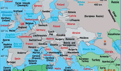 Asia and Europe Map with Countries Large Map Of Europe Easy to Read and ...