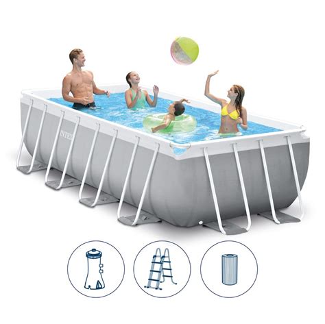 Intex Prism Frame Pool Rektangul Rt Rammebasseng Med Filterpumpe