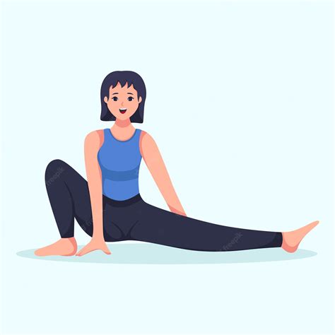 Premium Vector | Woman yoga exercise character illustration