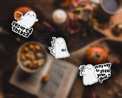 Cute Ghost Sticker Pack | Halloween Stickers, Spooky Sticker Set