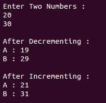 Unary Operator Overloading C Program